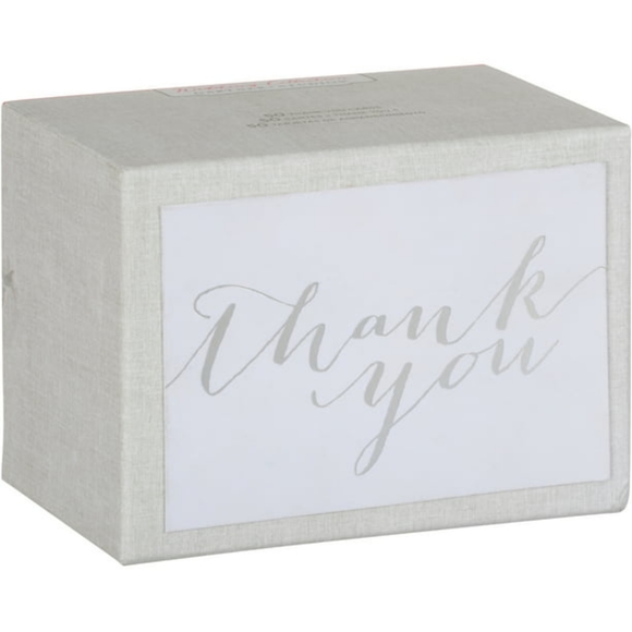 Silver Foil Thank You Card,  5 × 3.5 inches, Includes Envelopes 50 Cards - Picture 4 of 5